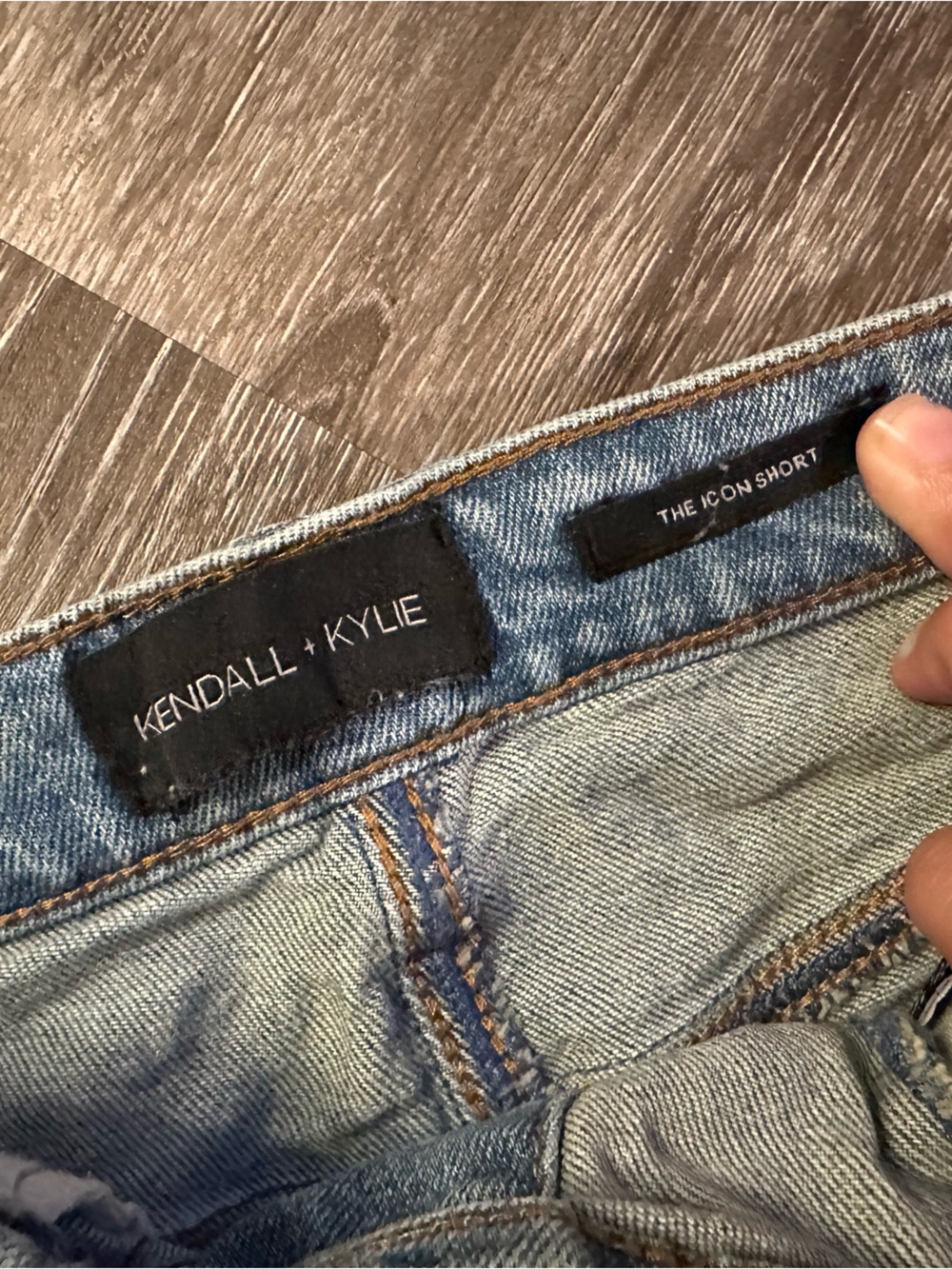 Kendall & Kylie Light Blue Distressed Denim Shorts - Picture 2 of 4